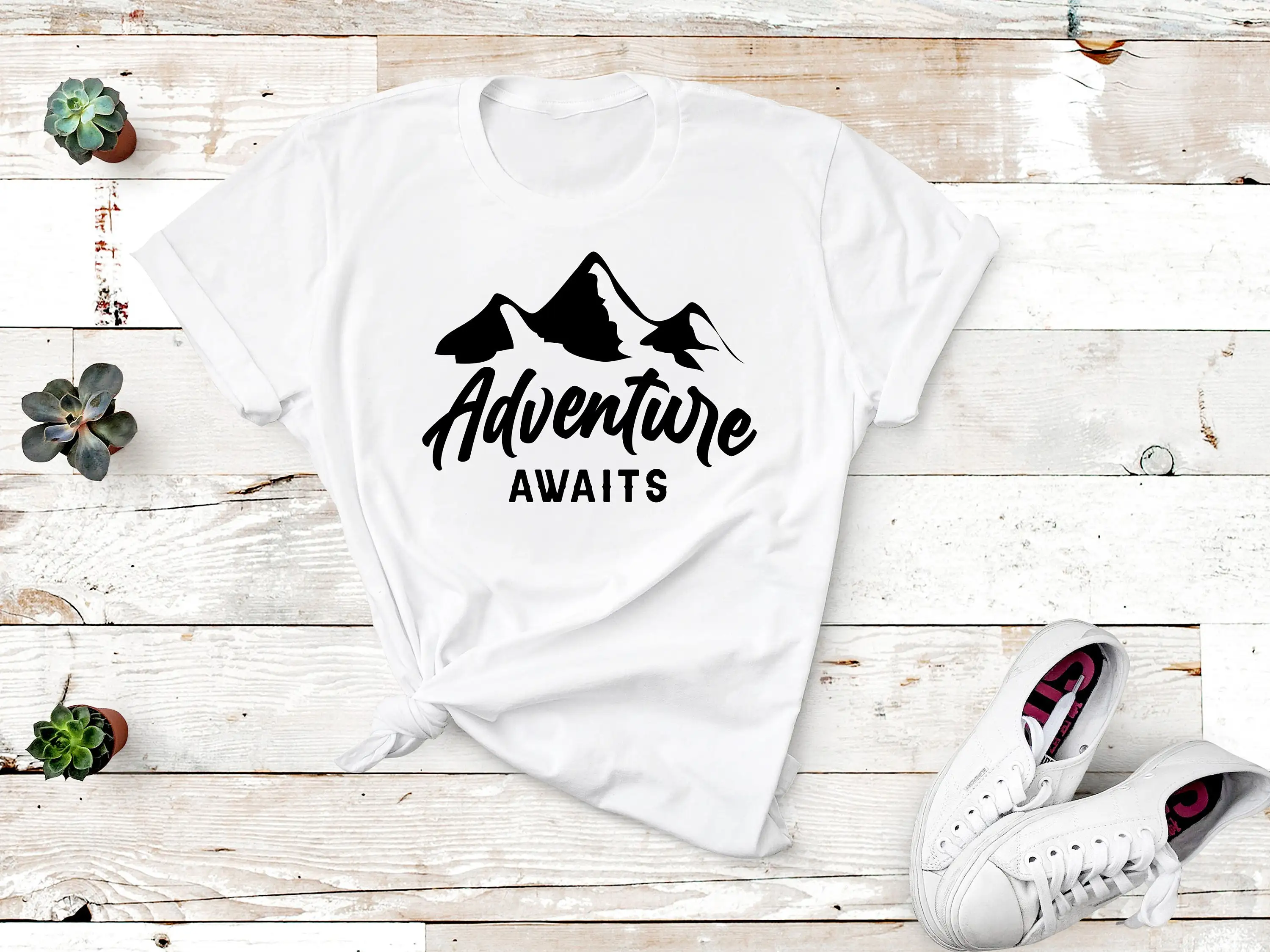Adventure Awaits T Shirt Hikin - Outdoor Adventure Mountaintop Backpack review and price